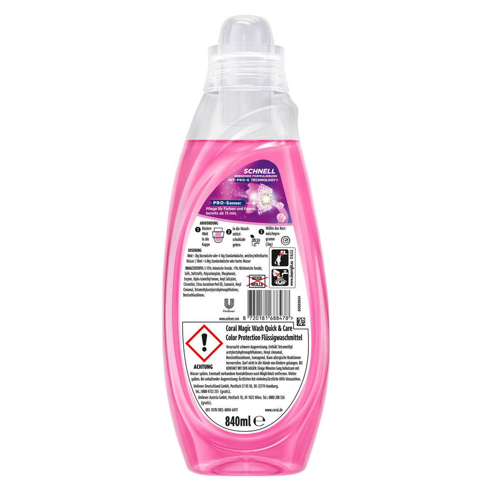 Produktabbildung Coral Color-Waschmittel flüssig Magic Wash, Quick & Care