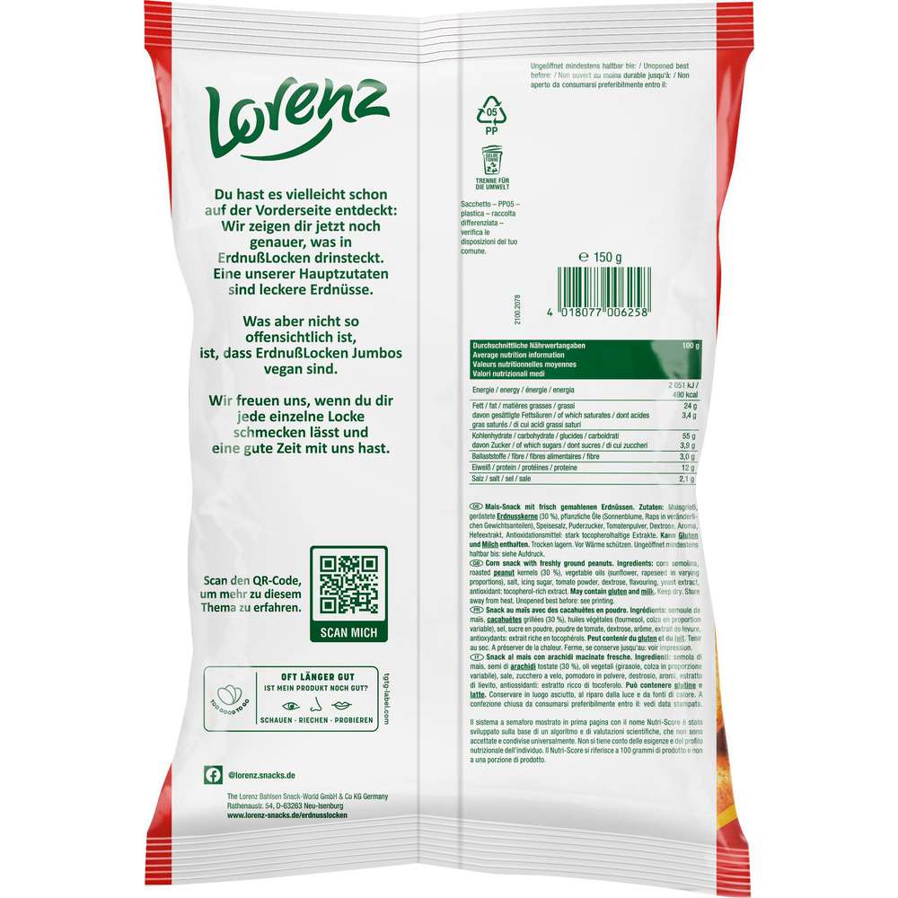 Produktabbildung Lorenz Flips Erdnusslocken Jumbo