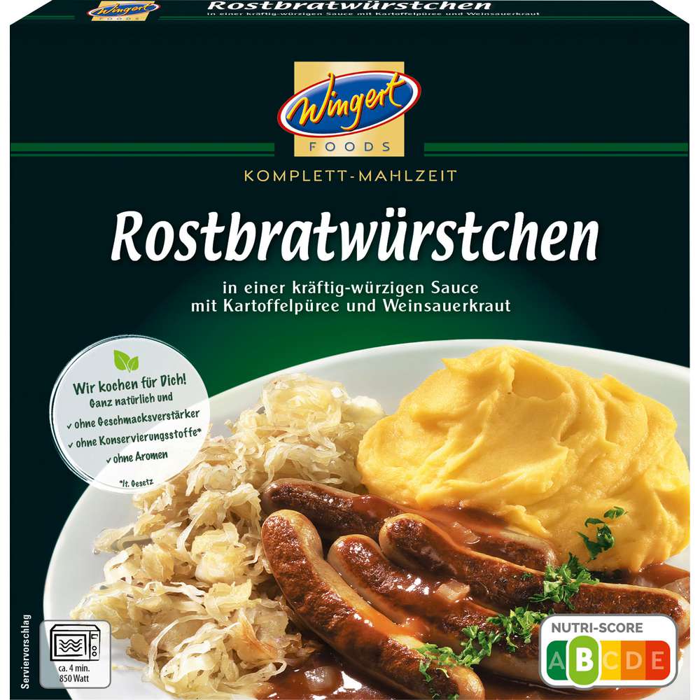 Produktabbildung Wingert Rostbratwürstchen mit Püree & Weinsauerkraut
