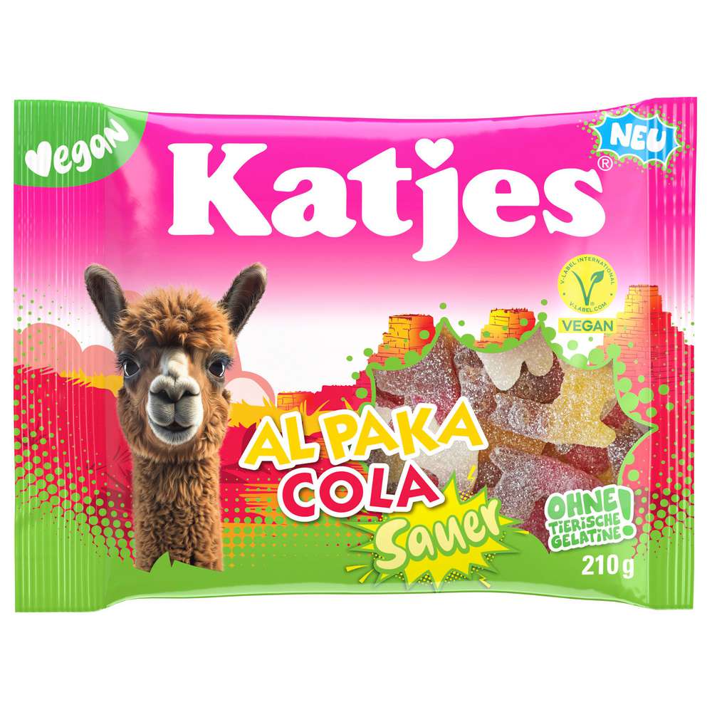 Produktabbildung Katjes Fruchtgummi Al Paka Cola sauer, Vegan