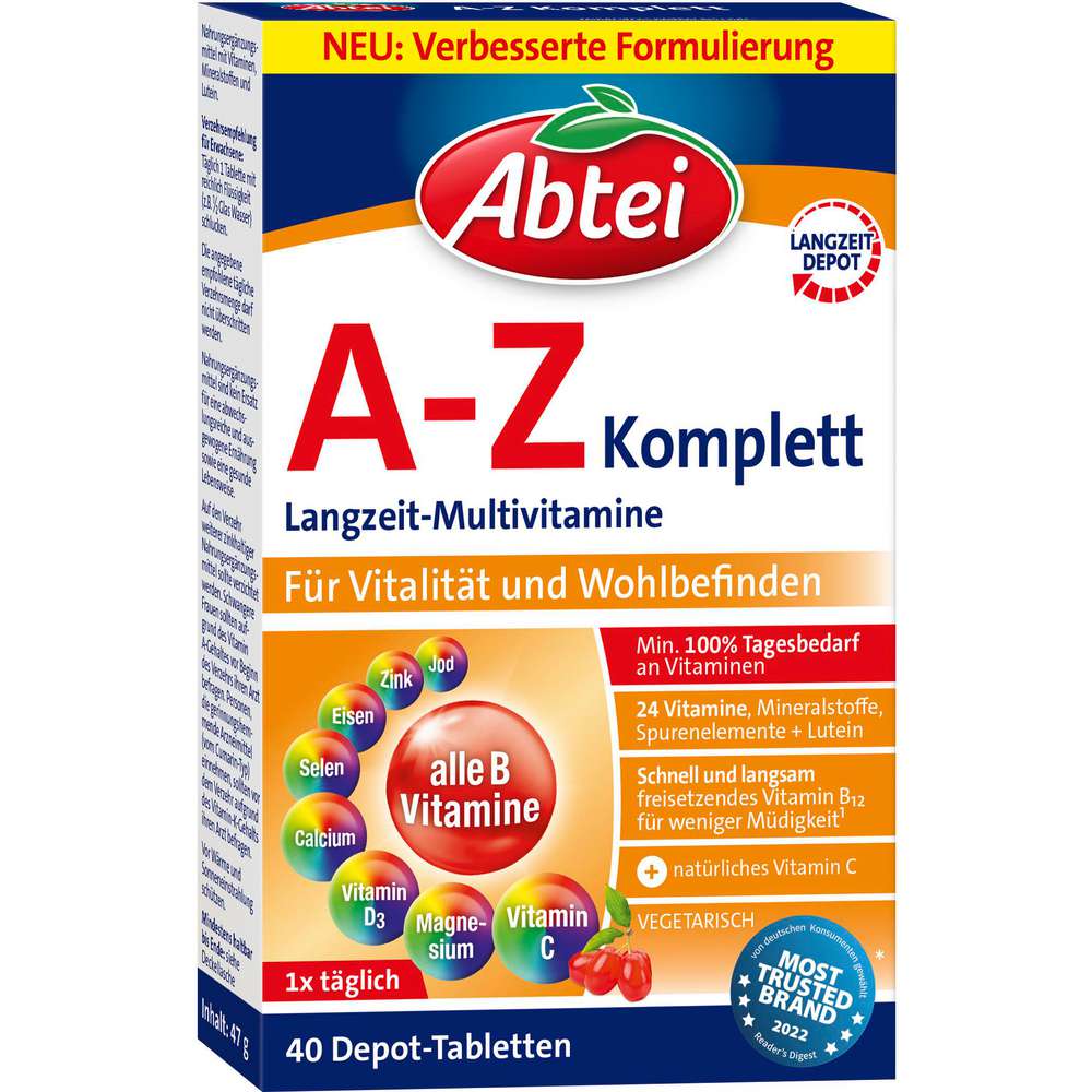 Produktabbildung Abtei A-Z Komplett, Langzeit-Multivitamine