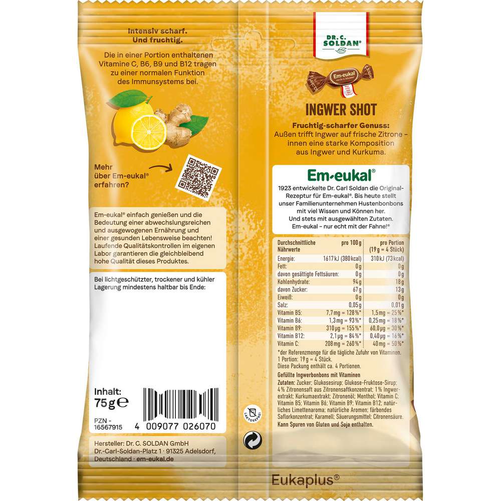 Produktabbildung Em-Eukal Ingwer-Shot, gefüllt