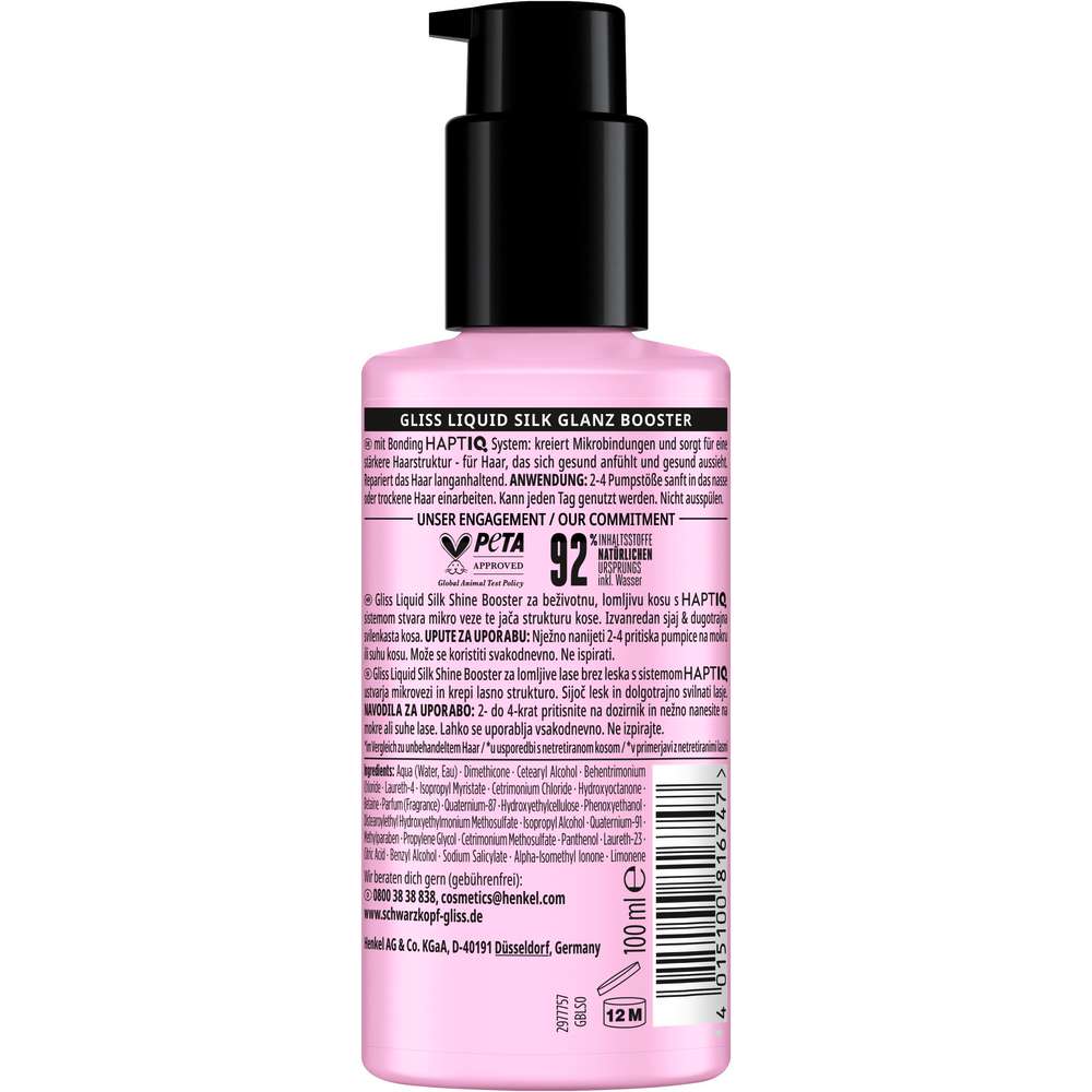 Produktabbildung Schwarzkopf Gliss Kur Glanz Booster, Liquid Silk