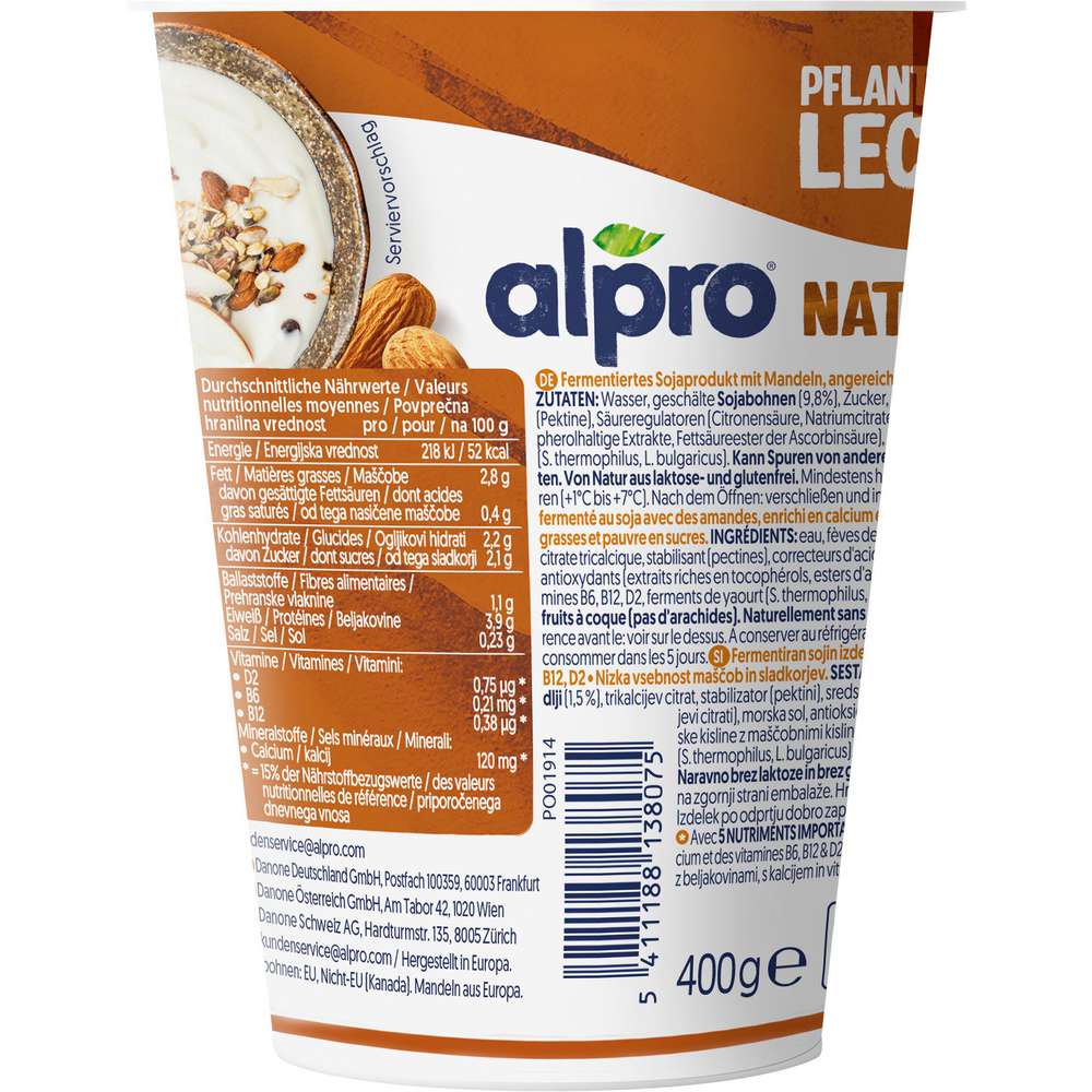 Produktabbildung Alpro Soja-Joghurtalternative Natur, Mandeln