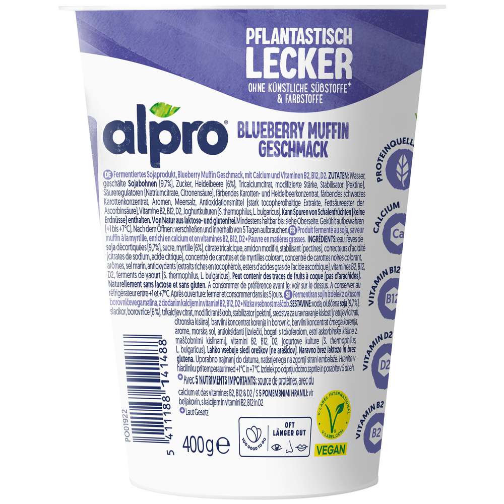Produktabbildung Alpro Soja-Joghurtalternative, Blueberry Muffin Geschmack