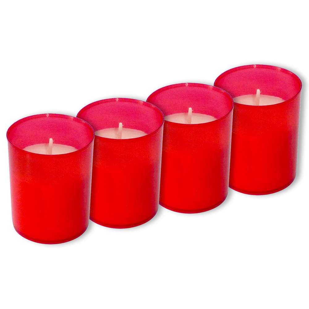Produktabbildung Gala Kerzen Grablicht Stundenbrenner 4er, rot