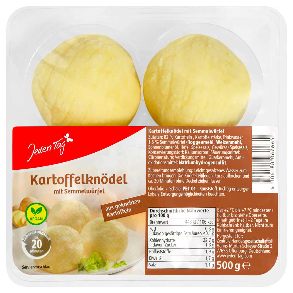 Produktabbildung Jeden Tag Kartoffelknödel, gekühlt