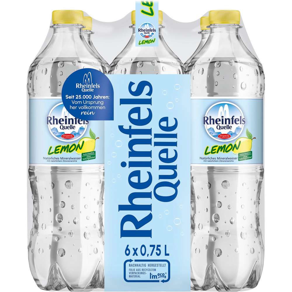 Produktabbildung Rheinfels Quelle Mineralwasser, Lemon (6x 0,750 Liter)