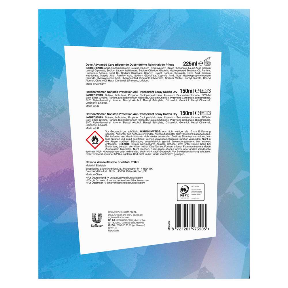 Produktabbildung Rexona Geschenk-Set Sports Collection, mit Wasserflasche