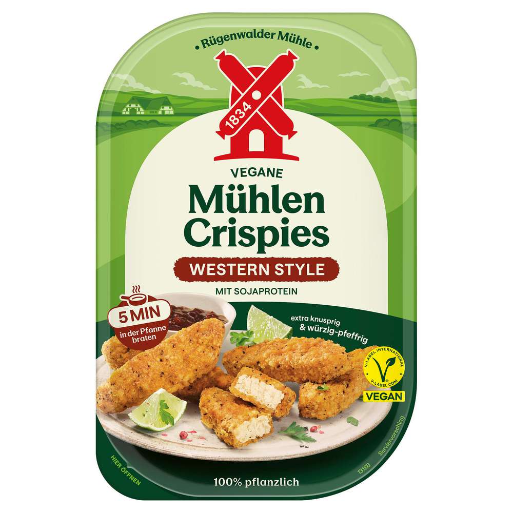 Produktabbildung Rügenwalder Mühle Vegane Mühlen Crispies, Western Style Typ Hähnchen