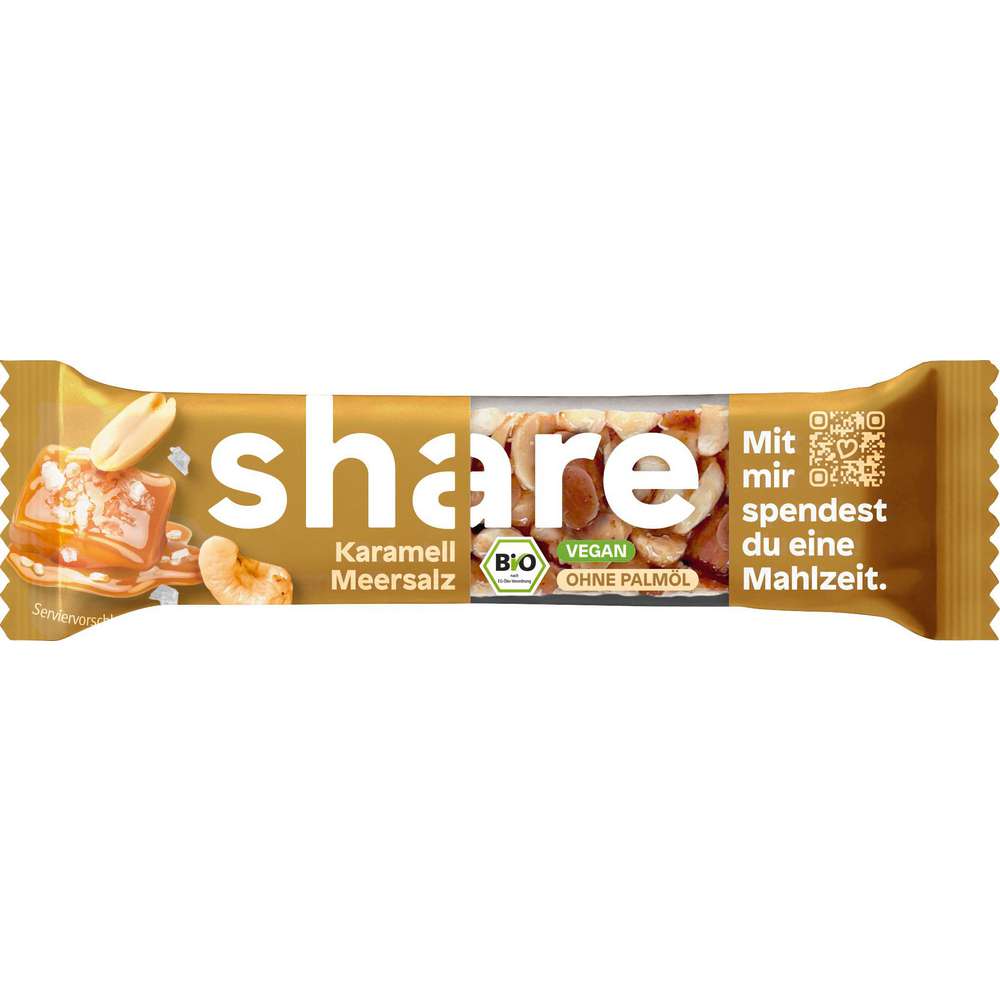 Produktabbildung share Bio Nussriegel Karamell Salz