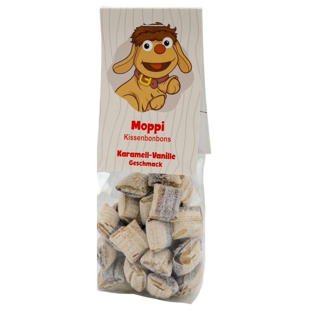 Produktabbildung Bonbonmann Moppi Kissenbonbons, Karamell-Vanille