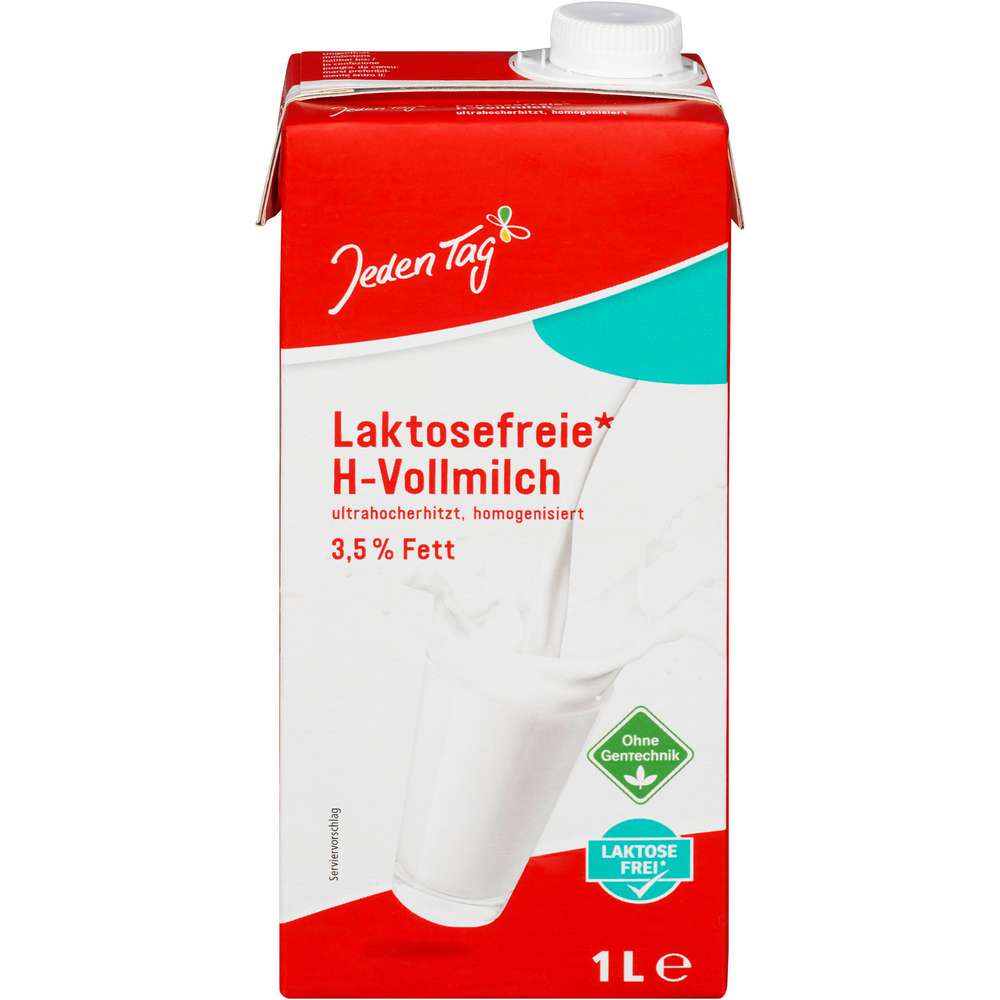 Produktabbildung Jeden Tag H-Vollmilch 3,5 % Fett, Laktosefrei