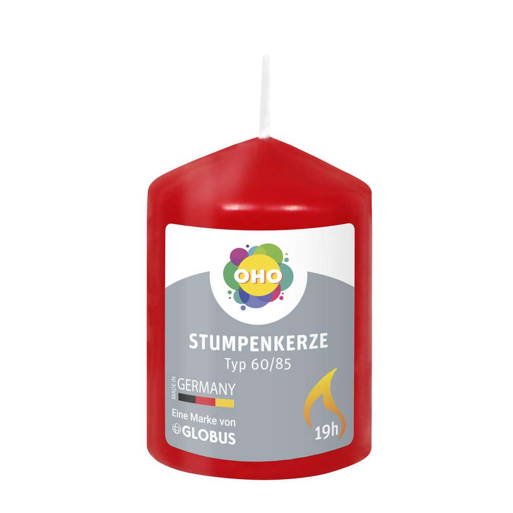 Produktabbildung OHO Stumpenkerze tangorot 60/85