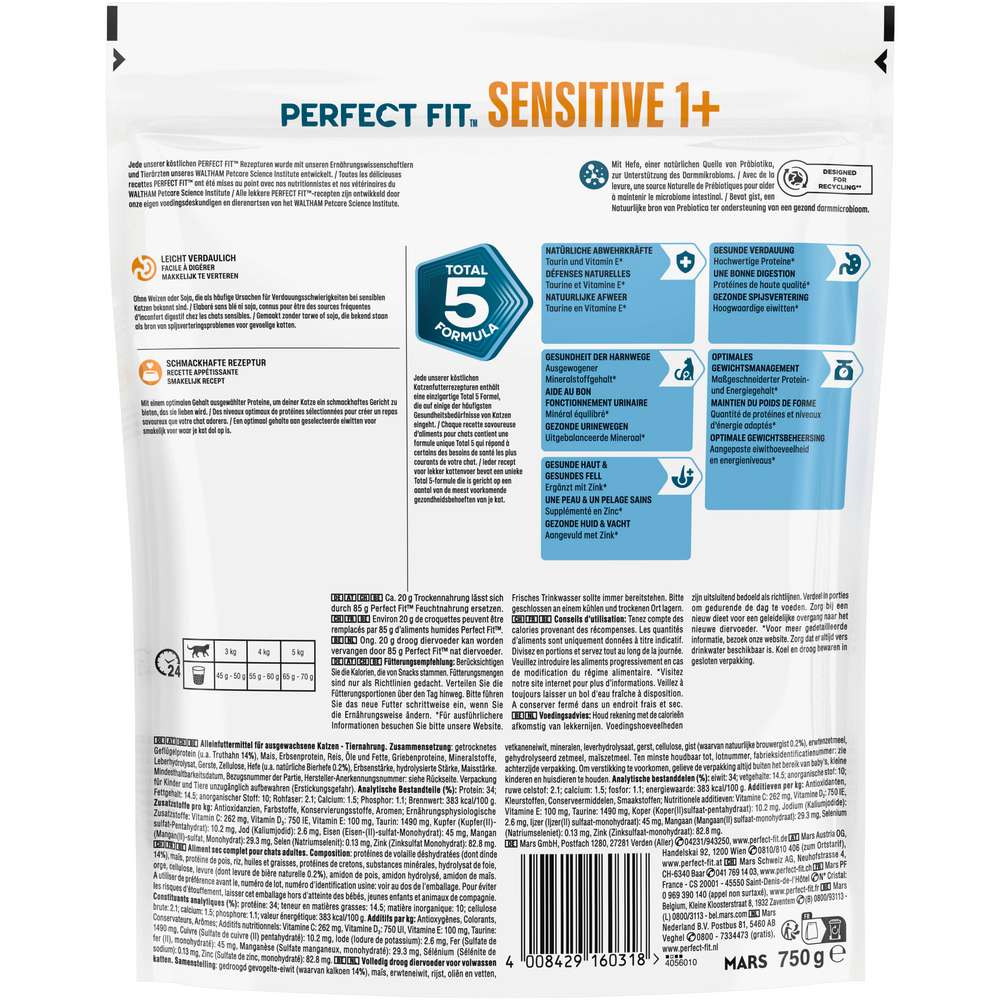 Produktabbildung Perfect Fit Katzen-Trockenfutter, Sensitive, Truthahn 