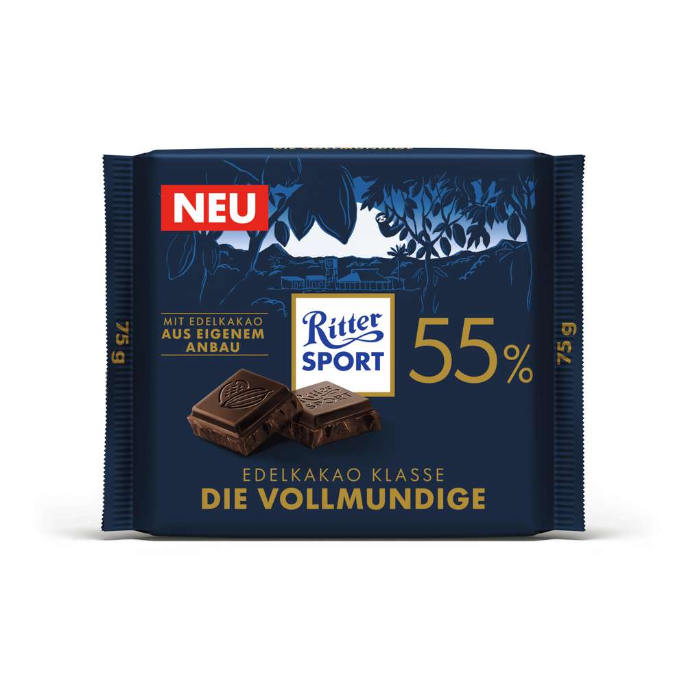 Produktabbildung Ritter Sport Tafelschokolade, Die Vollmundige 55 %