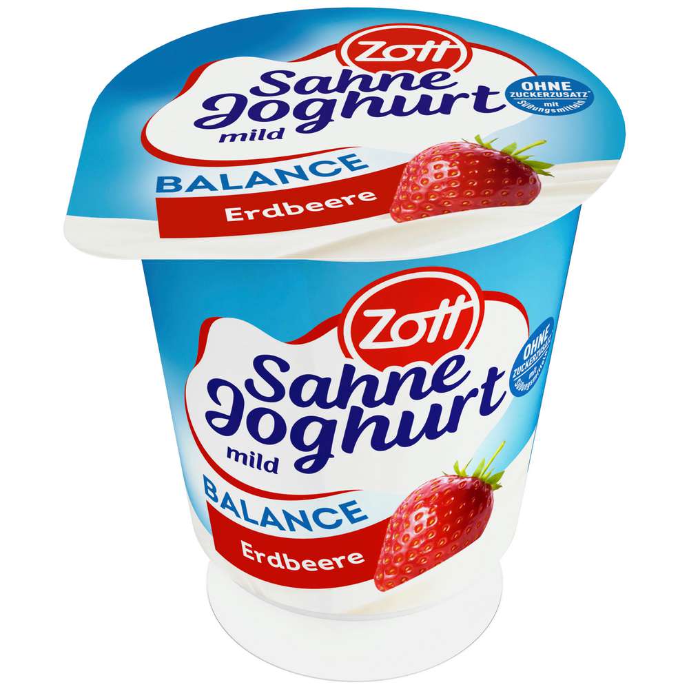 Produktabbildung Zott Sahnejoghurt Balance mild, Erdbeere