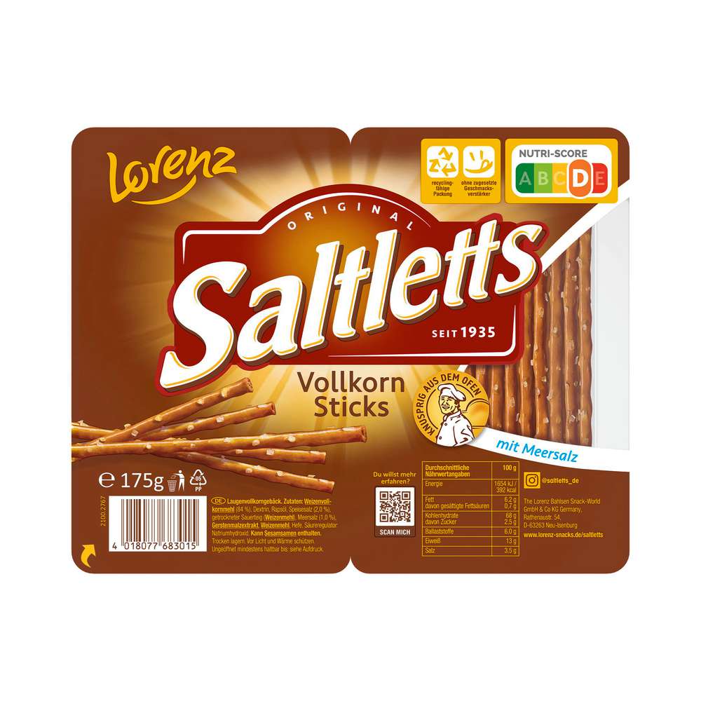 Produktabbildung Saltletts Vollkorn Salzstangen