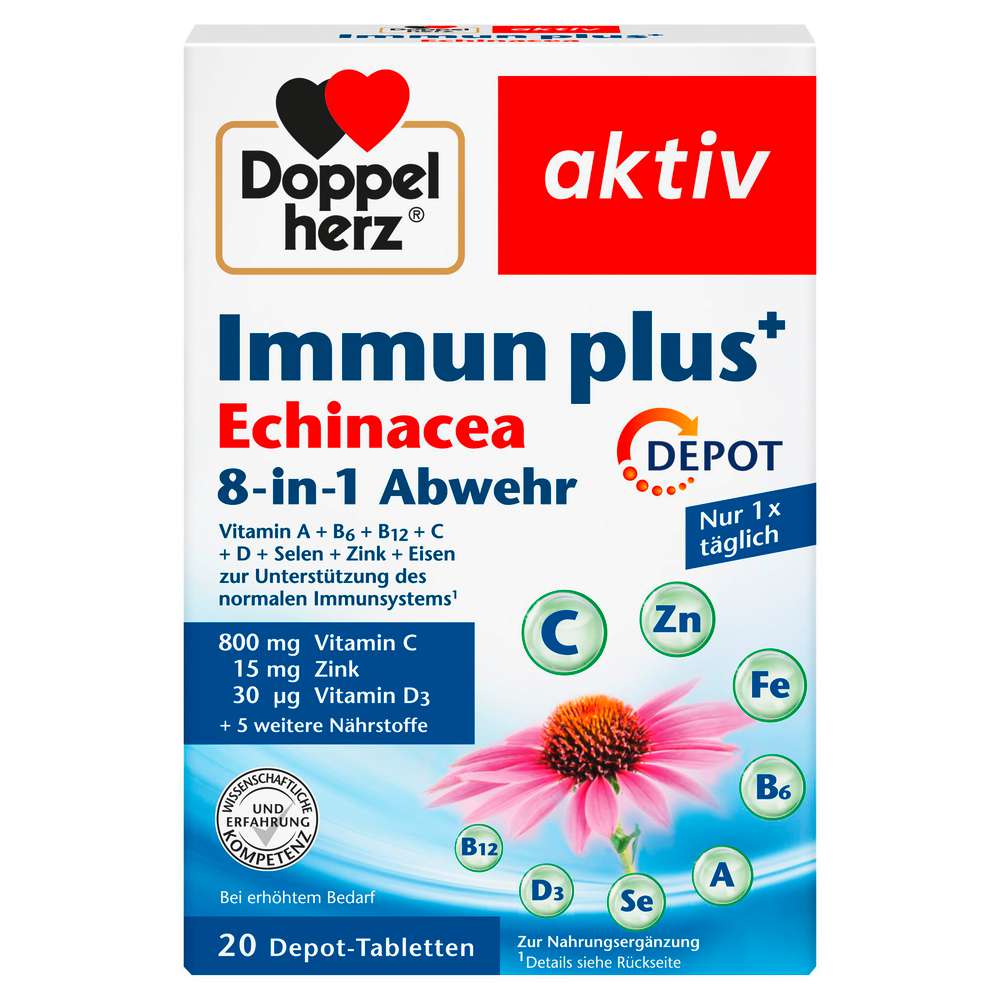 Produktabbildung Doppelherz Immun Plus Enchinacea, 8in1-Abwehr