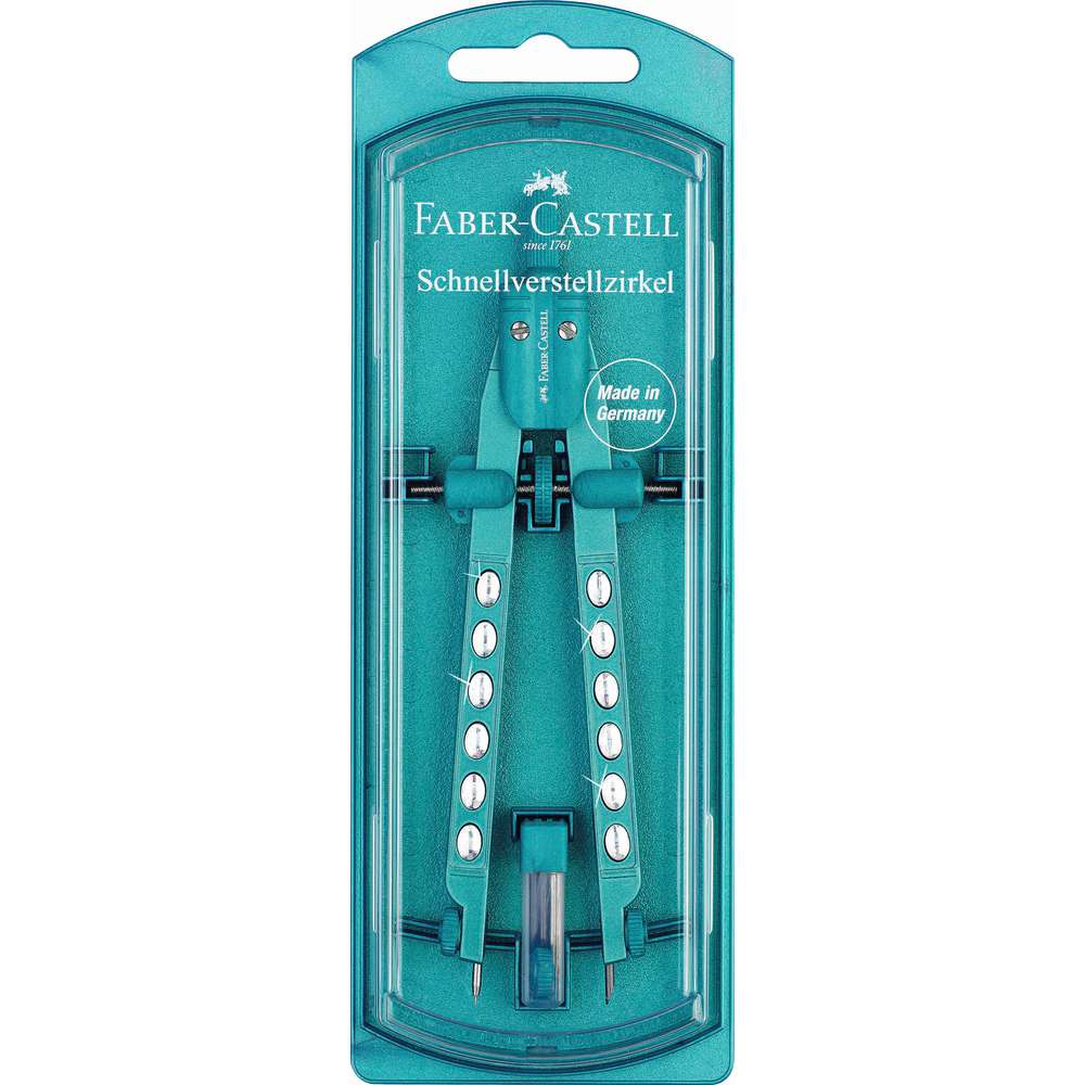 Produktabbildung Faber-Castell Schnellverstellzirkel Factory Sparkle, farblich sortiert