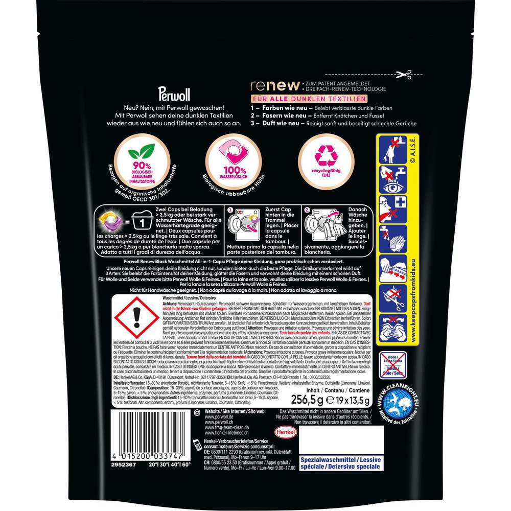Produktabbildung Perwoll Color-Waschmittel Caps, Renew Black