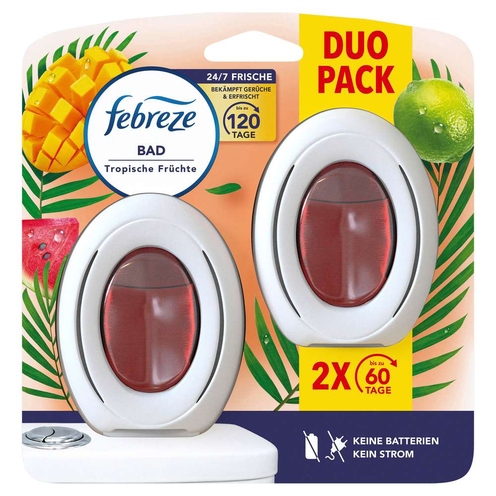Produktabbildung Febreze Bad-Lufterfrischer Duo, Tropical Früchte