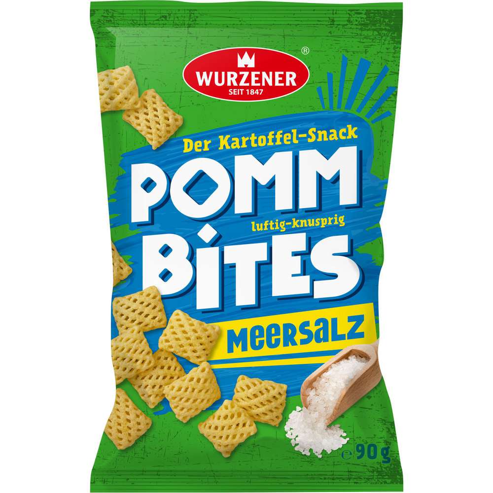 Produktabbildung Wurzener Kartoffelsnack Pomm Bites Meersalz