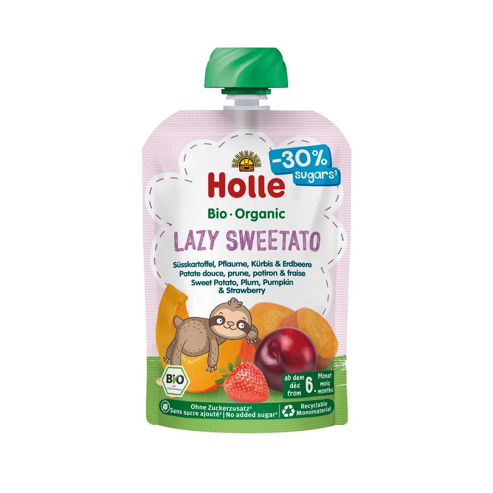Produktabbildung Holle Bio Fruchtquatsch, Süsskartoffel/Pflaume/Kürbis/Erdbeere