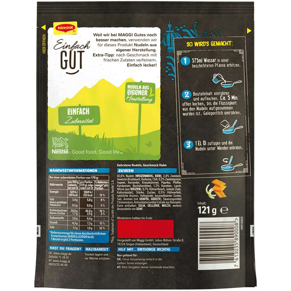 Produktabbildung Maggi Magic Asia gebratene Nudeln mit Huhn