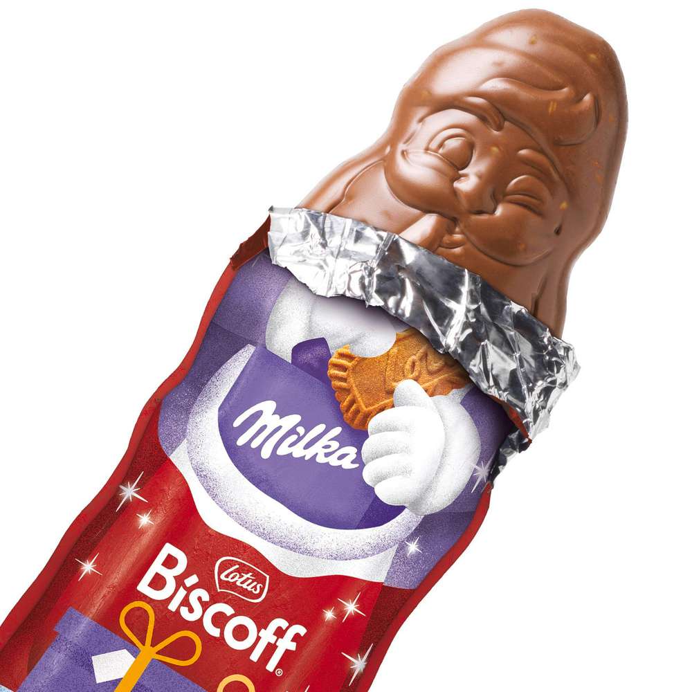 Produktabbildung Milka Schoko-Weihnachtsmann, Biscoff
