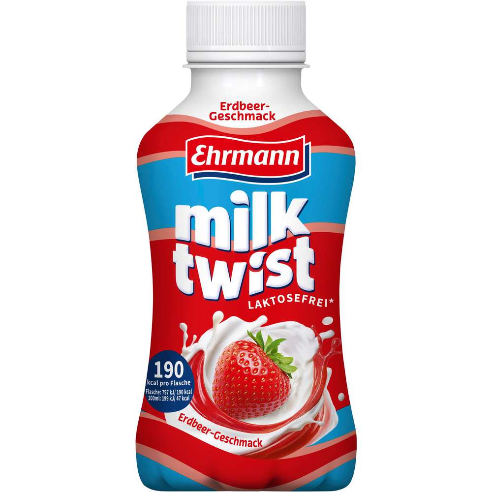 Produktabbildung Ehrmann Milk Twist Erdbeere, Laktosefrei