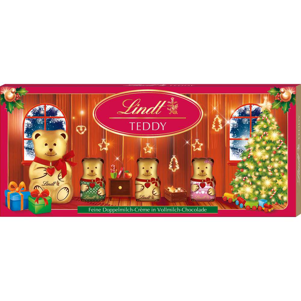 Produktabbildung Lindt Schokoladen Teddys, Doppelmilch-Creme/Vollmilch