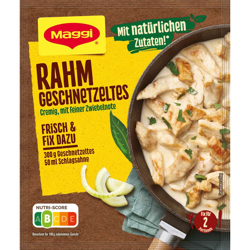 Produktabbildung Maggi Gewürzmischung Fix, Rahm-Geschnetzeltes 100 % natürliche Zutaten