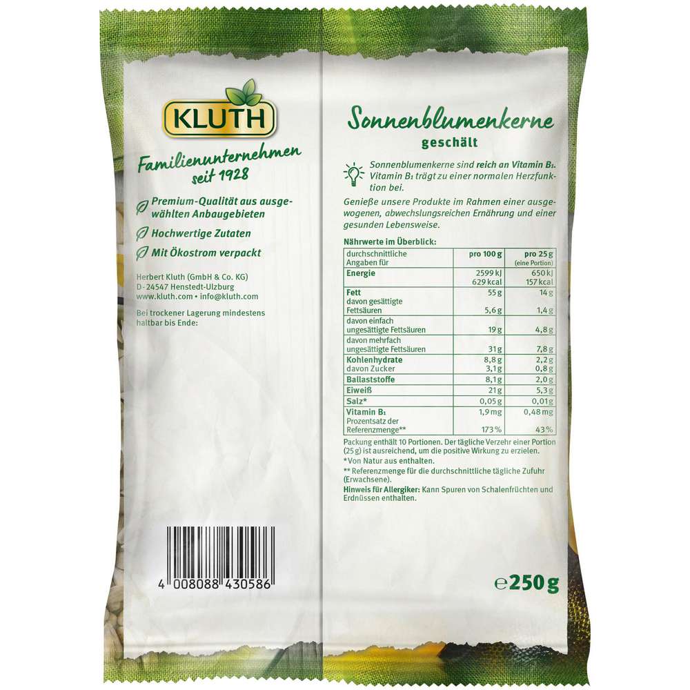Produktabbildung Kluth Sonnenblumenkerne