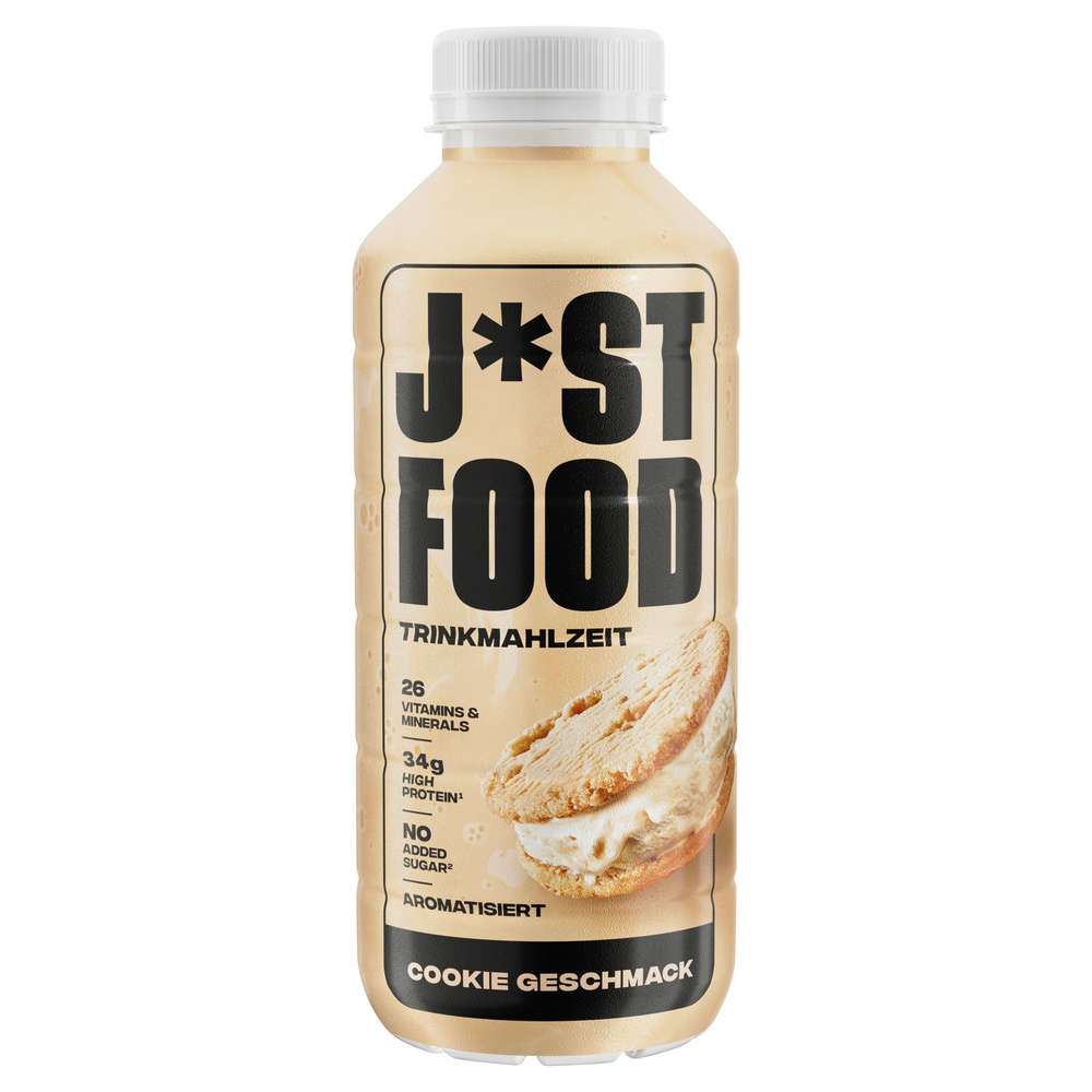 Produktabbildung Just Food Trinkmahlzeit, Cookie Geschmack