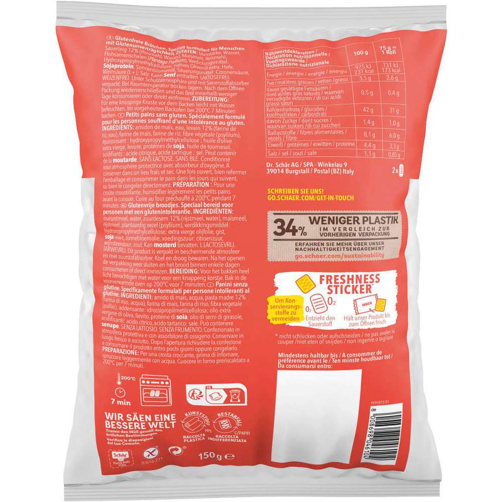 Produktabbildung Schär Panini Rolls, glutenfrei