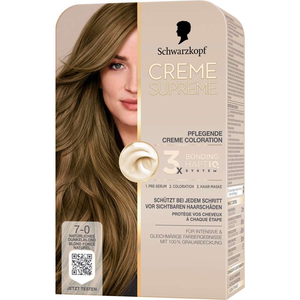 Produktabbildung Schwarzkopf Creme Supreme, 7-0 Natürliches Dunkelblond