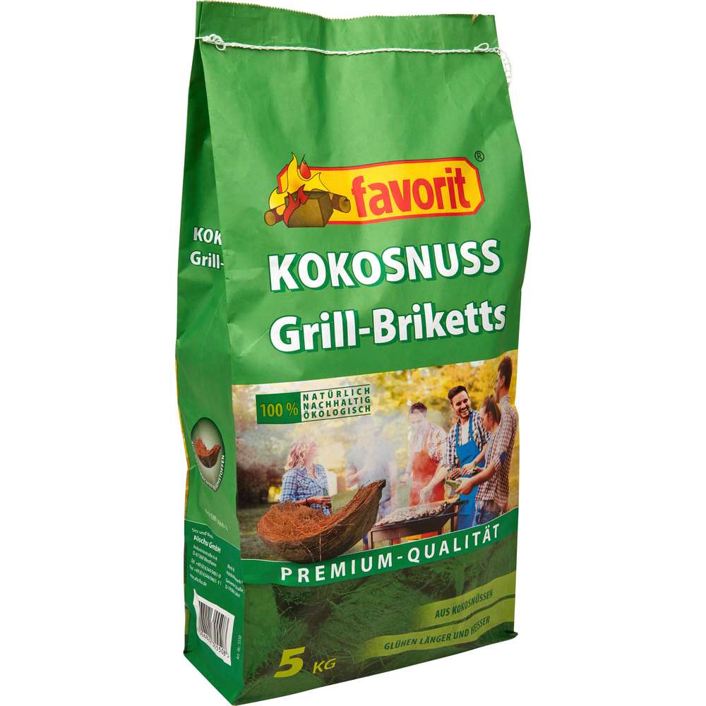 Produktabbildung favorit Kokosnuss Grillbrikett 5 kg