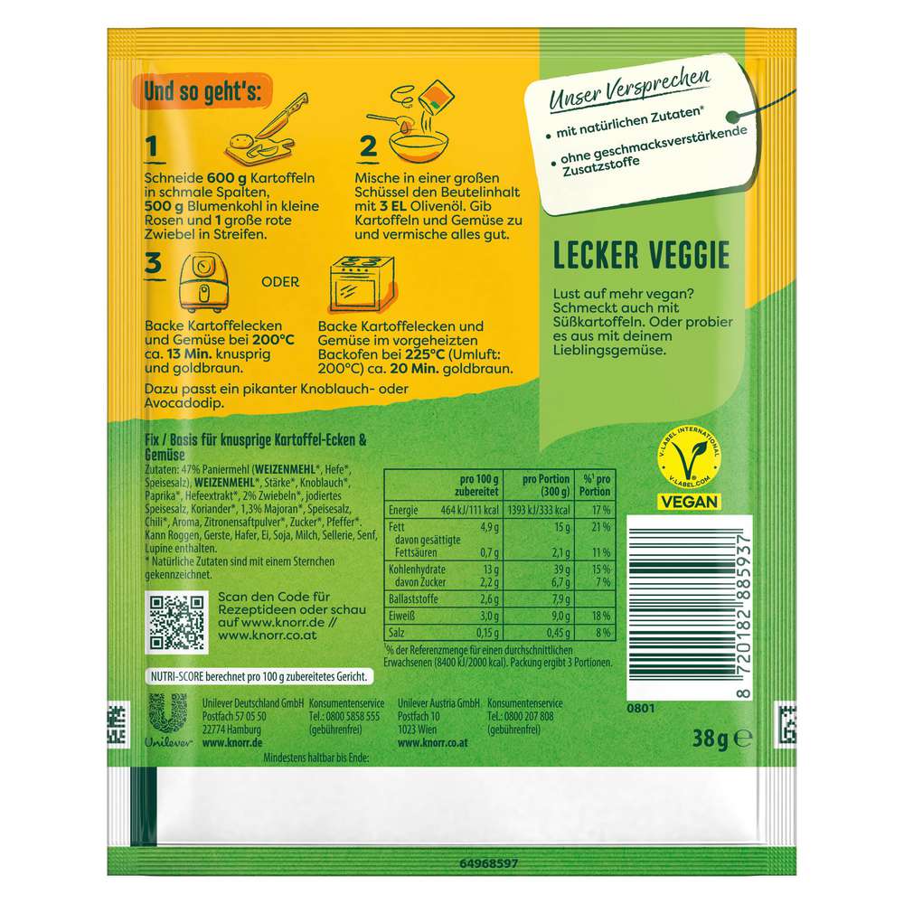 Produktabbildung Knorr Fix-Würzmischung, Kartoffelecken