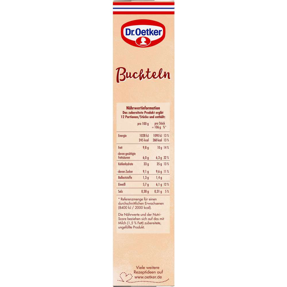 Produktabbildung Dr. Oetker Backmischung Buchteln, mit Dessert-Soße