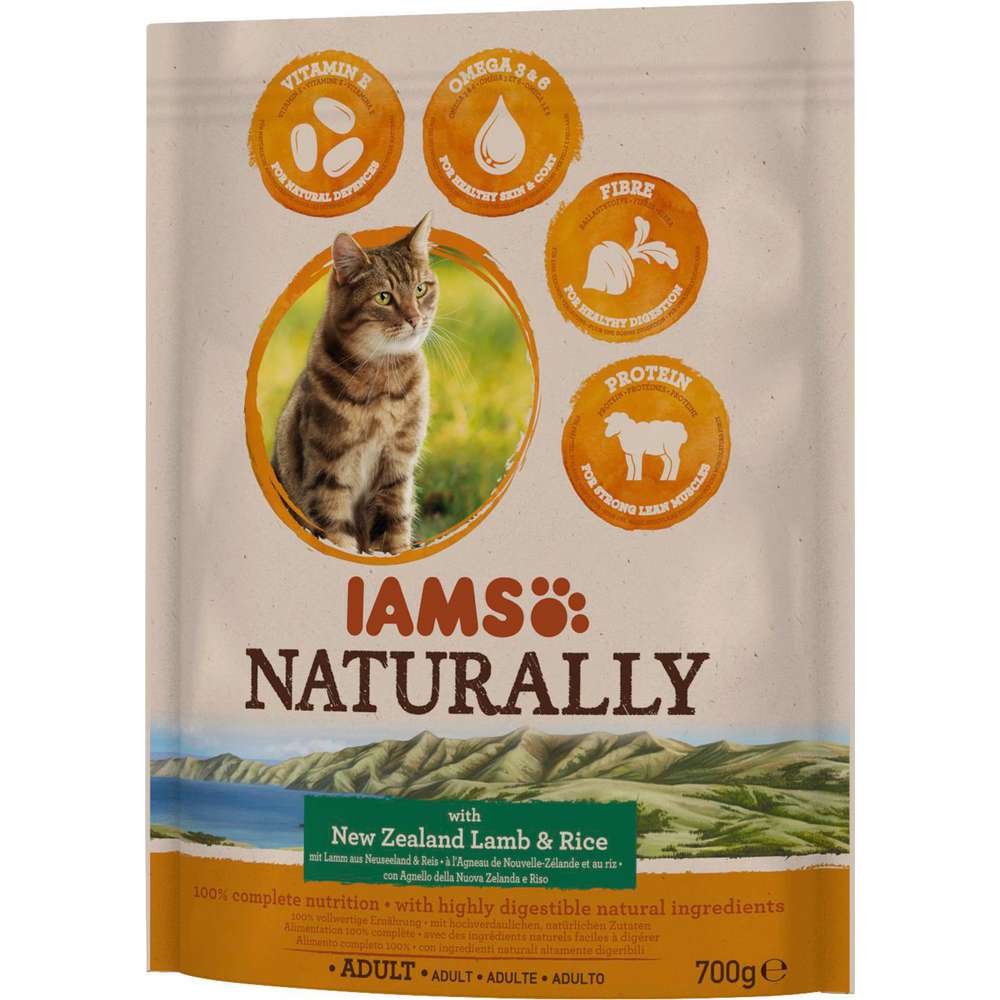 Produktabbildung IAMS Katzen-Trockenfutter Naturally, Lamm/Reis