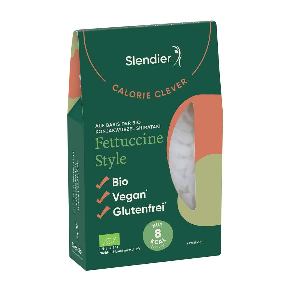 Produktabbildung Slendier Bio Nudeln Fettuccine Style auf Konjakwurzel Basis