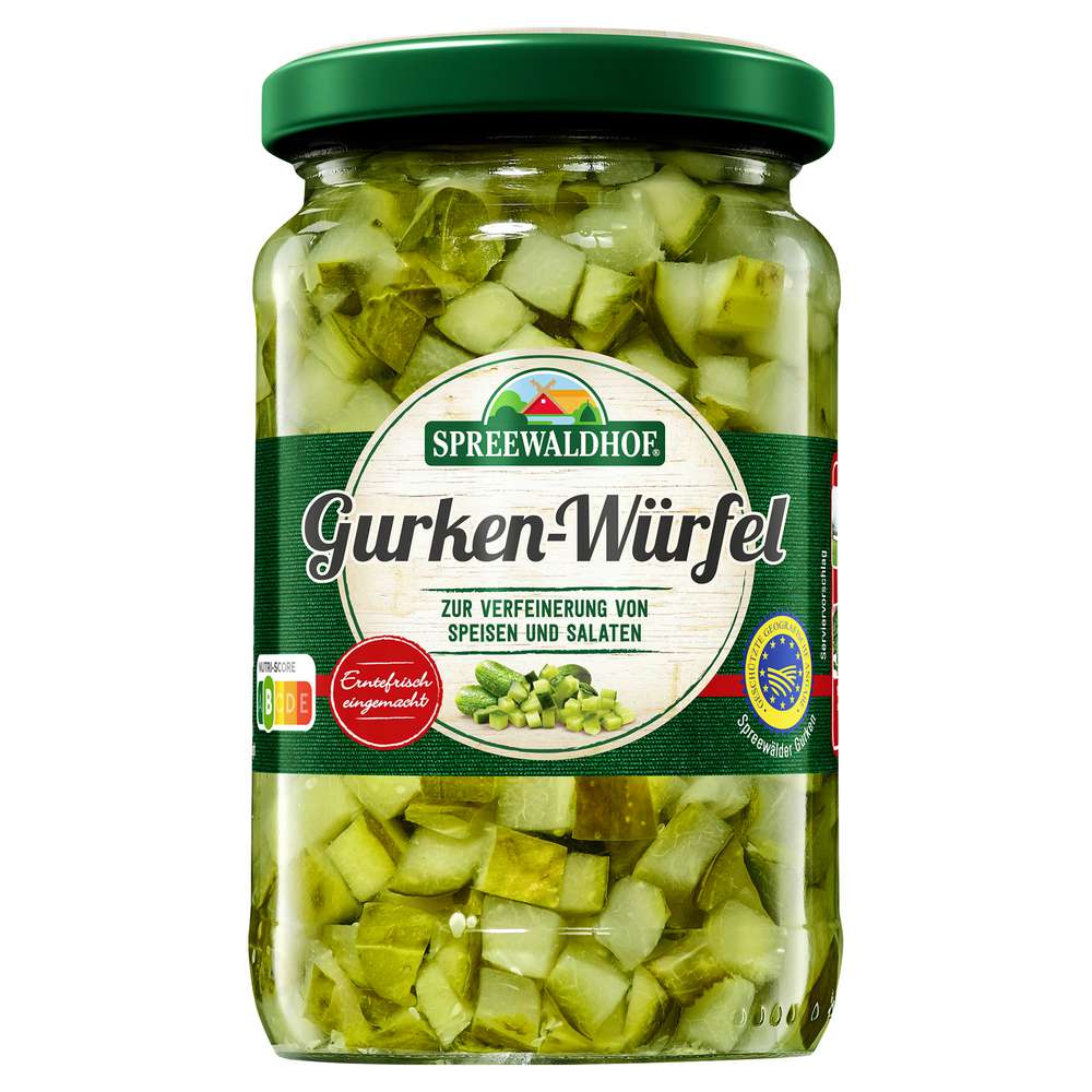 Produktabbildung Spreewaldhof Gurken-Würfel, fein geschnitten
