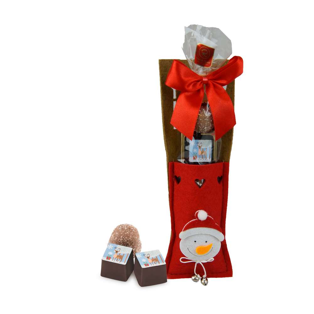 Produktabbildung Rabbel Bestecktasche Schneemann mit Pralinen