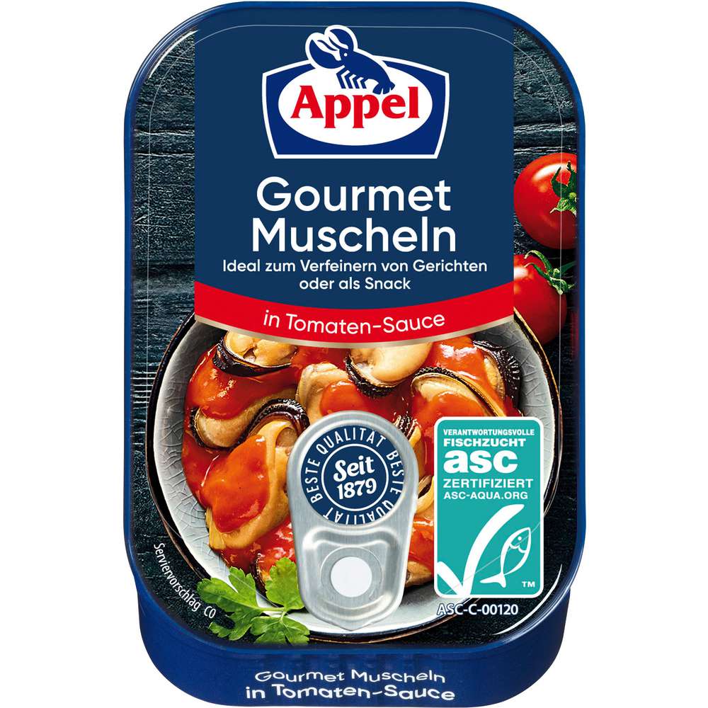 Produktabbildung Appel Gourmet Muscheln in Tomaten-Sauce