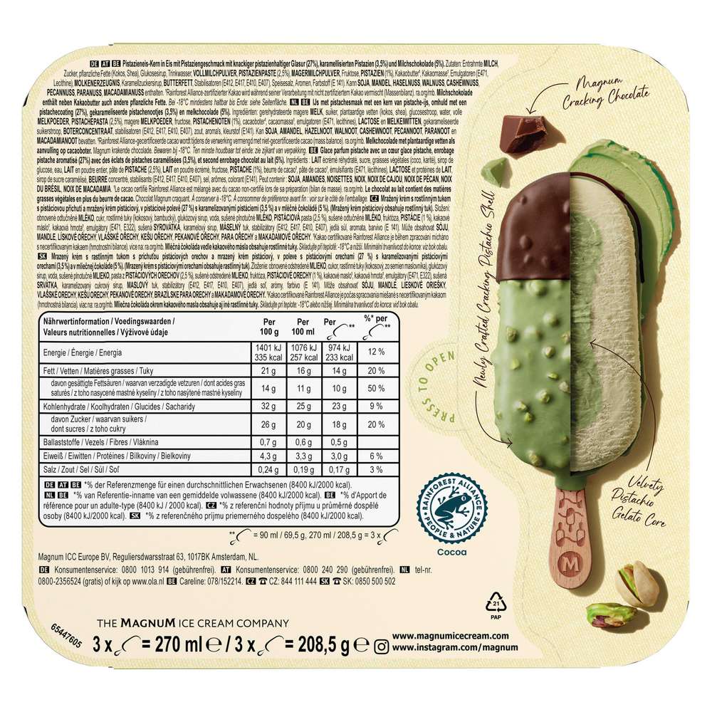 Produktabbildung Magnum Stiel-Eis Magnum, La Pistache