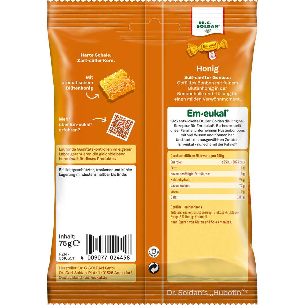 Produktabbildung Em-Eukal Honig Bonbons