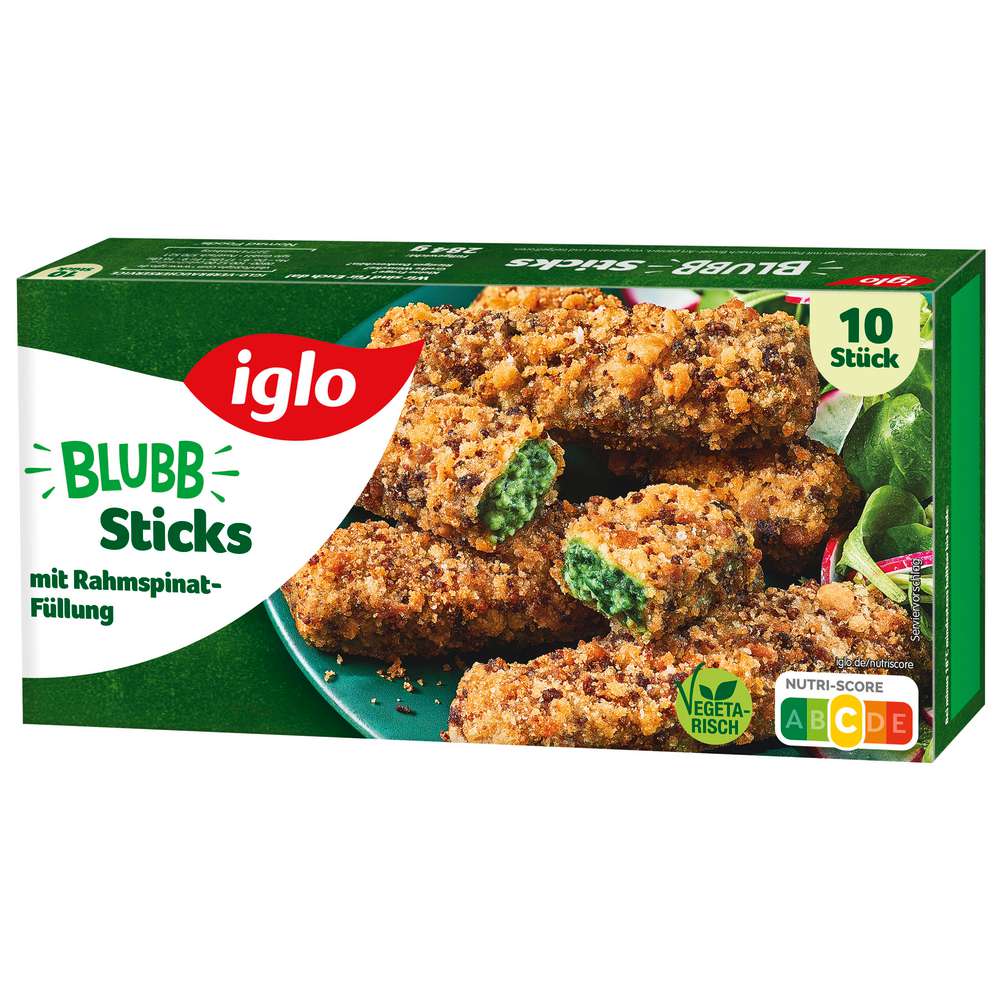 Produktabbildung Iglo Blubb Stick mit Rahmspinat, tiefgekühlt