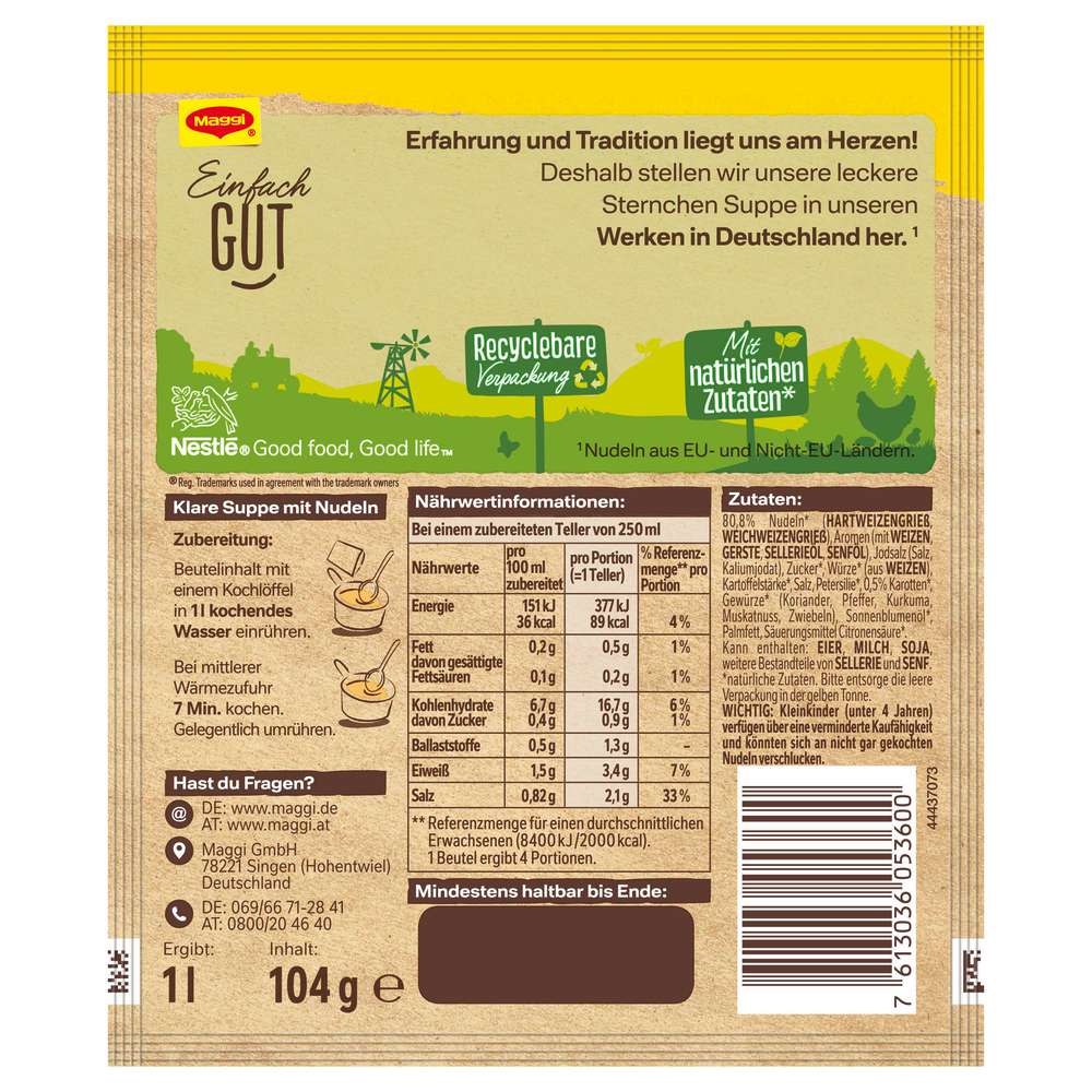 Produktabbildung Maggi Guten Appetit Suppe, Sternchen