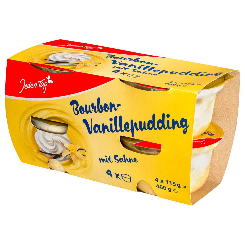 Produktabbildung Jeden Tag Bourbon-Vanillepudding mit Sahne